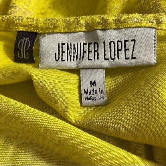Jennifer Lopez yellow metallic tank top, medium - Picture 3 of 7